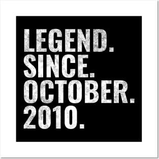 Legend since October 2010 Birthday Shirt Happy Birthday Shirts Posters and Art